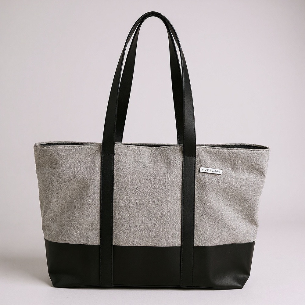 Everlane Gray and Black Tote Bag